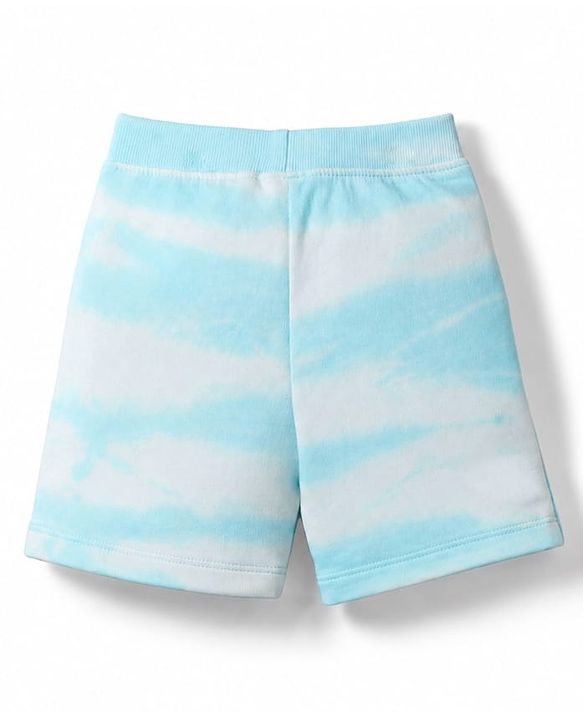 Babyhug 100% Cotton Single Jersey Knit Half Sleeves T-Shirt & Shorts With Text Print - Light Blue