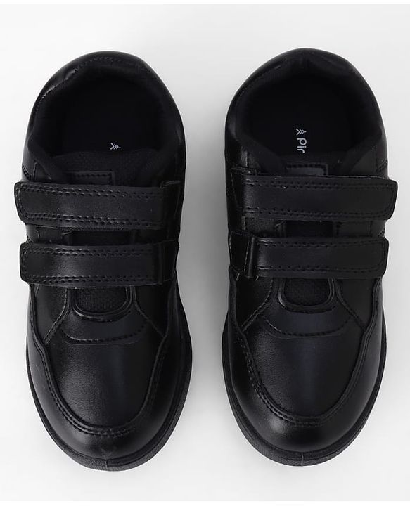 Pine Kids Velcro Closure Solid School Shoes - Black