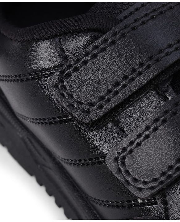 Pine Kids Velcro Closure Solid School Shoes - Black