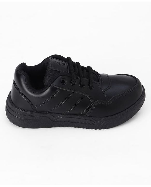 Pine Kids Velcro Closure Solid School Shoes - Black