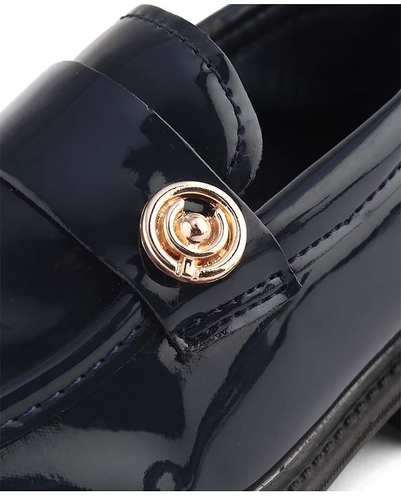 Cute Walk by Babyhug Slip On Formal Wear Loafer With Applique - Navy Blue