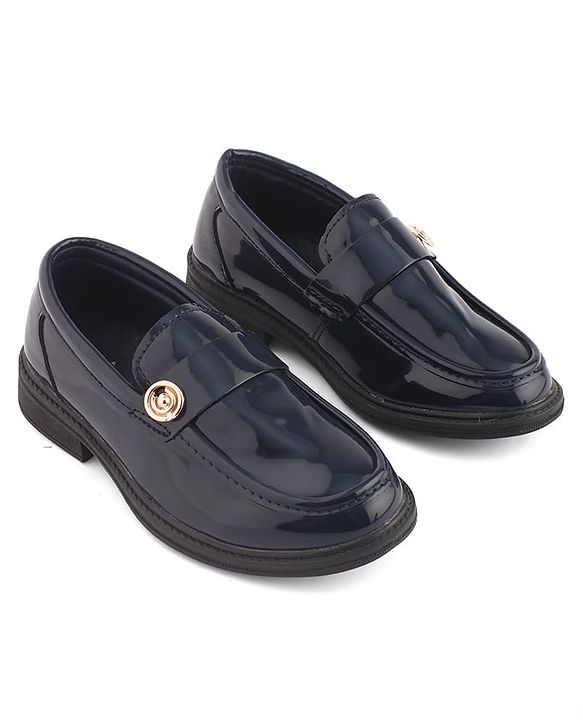 Cute Walk by Babyhug Slip On Formal Wear Loafer With Applique - Navy Blue