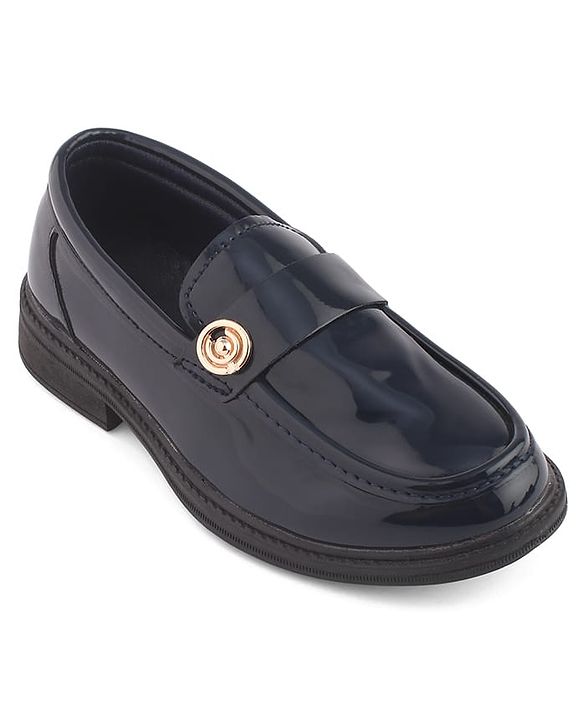 Cute Walk by Babyhug Slip On Formal Wear Loafer With Applique - Navy Blue
