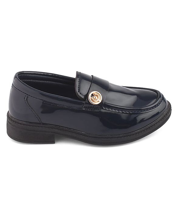 Cute Walk by Babyhug Slip On Formal Wear Loafer With Applique - Navy Blue