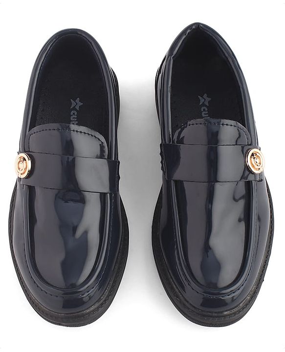 Cute Walk by Babyhug Slip On Formal Wear Loafer With Applique - Navy Blue