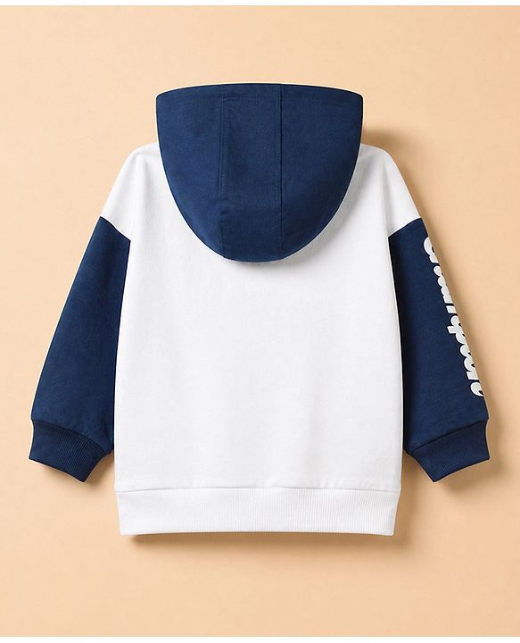 Babyhug Disney Terry Knit Full Sleeves Hooded T-shirt and Joggers Set With Mickey Mouse Graphic - Navy Blue