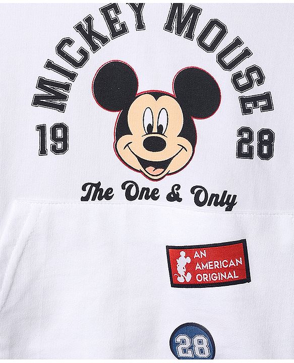 Babyhug Disney Terry Knit Full Sleeves Hooded T-shirt and Joggers Set With Mickey Mouse Graphic - Navy Blue