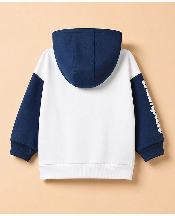 Babyhug Disney Terry Knit Full Sleeves Hooded T-shirt and Joggers Set With Mickey Mouse Graphic - Navy Blue