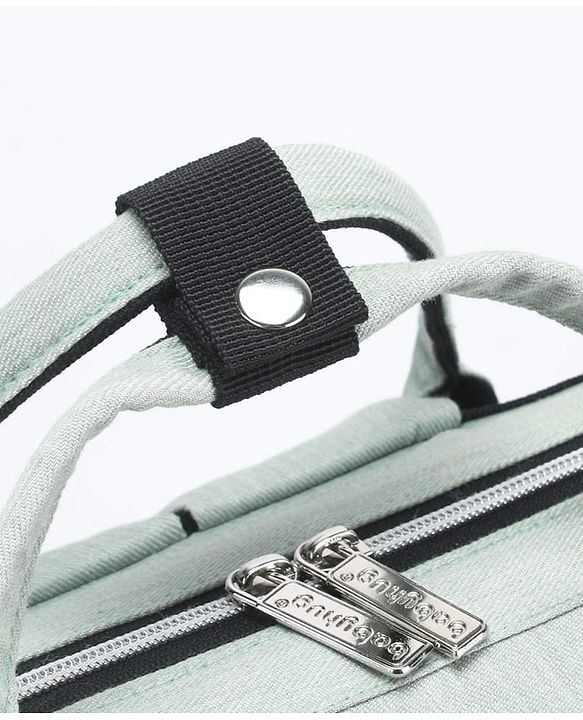 Babyhug Spacious and Multifunctional Denim Diaper Backpack - Safari Green| Wide Fish Mouth Opening| Insulated Feeding Bottle Pouches| Wipes Dispenser| Easy Access Back Opening
