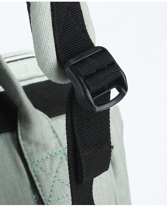 Babyhug Spacious and Multifunctional Denim Diaper Backpack - Safari Green| Wide Fish Mouth Opening| Insulated Feeding Bottle Pouches| Wipes Dispenser| Easy Access Back Opening