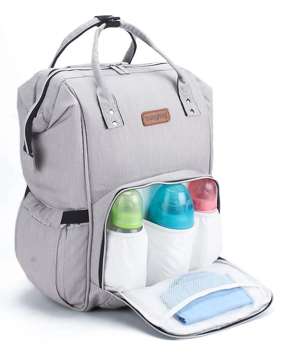 Babyhug Spacious and Multifunctional Denim Diaper Backpack - Safari Green| Wide Fish Mouth Opening| Insulated Feeding Bottle Pouches| Wipes Dispenser| Easy Access Back Opening