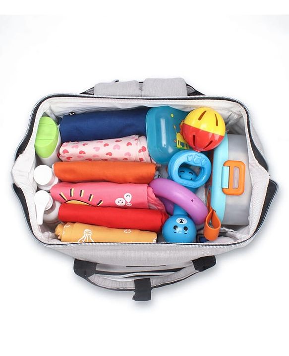Babyhug Spacious and Multifunctional Denim Diaper Backpack - Safari Green| Wide Fish Mouth Opening| Insulated Feeding Bottle Pouches| Wipes Dispenser| Easy Access Back Opening