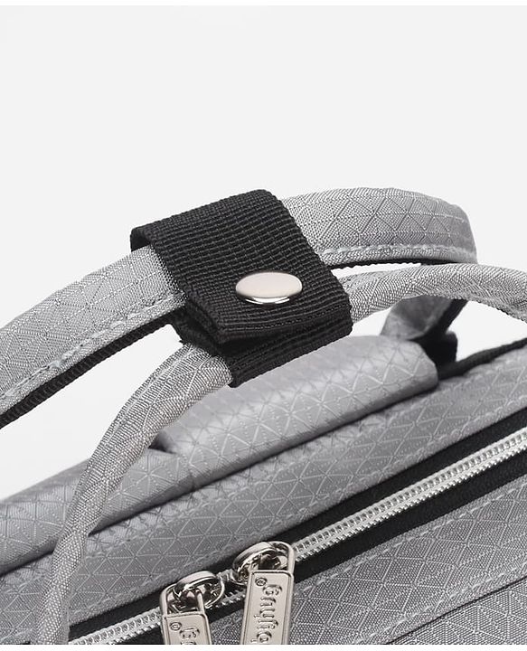 Babyhug Premium Multifunctional and Spacious Textured Diaper Backpack - Grey| 100% Polyester| Wide Fish Mouth Opening| Insulated Feeding Bottle Pouches| Wipes Dispenser| Easy Access Back Opening