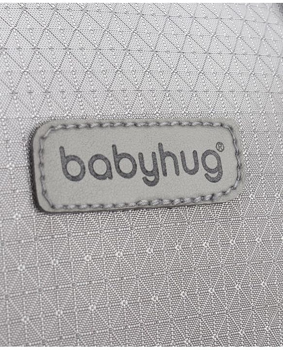 Babyhug Premium Multifunctional and Spacious Textured Diaper Backpack - Grey| 100% Polyester| Wide Fish Mouth Opening| Insulated Feeding Bottle Pouches| Wipes Dispenser| Easy Access Back Opening