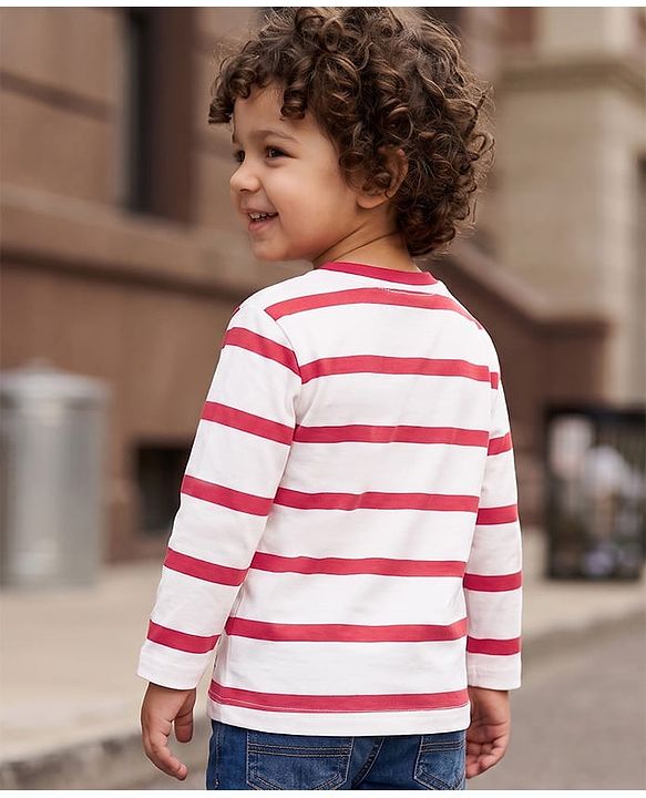 Babyhug Disney Cotton Single Jersey Knit T-Shirt with Full Sleeves and Mickey Mouse and Friends Print - Red