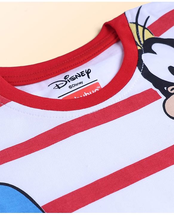 Babyhug Disney Cotton Single Jersey Knit T-Shirt with Full Sleeves and Mickey Mouse and Friends Print - Red