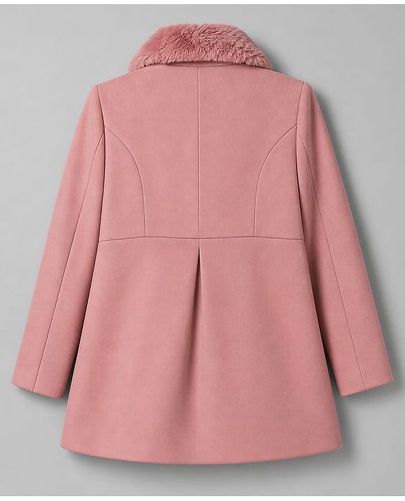 Babyhug Woven Trench Coat with Full Sleeves and Bow Detail - Pink
