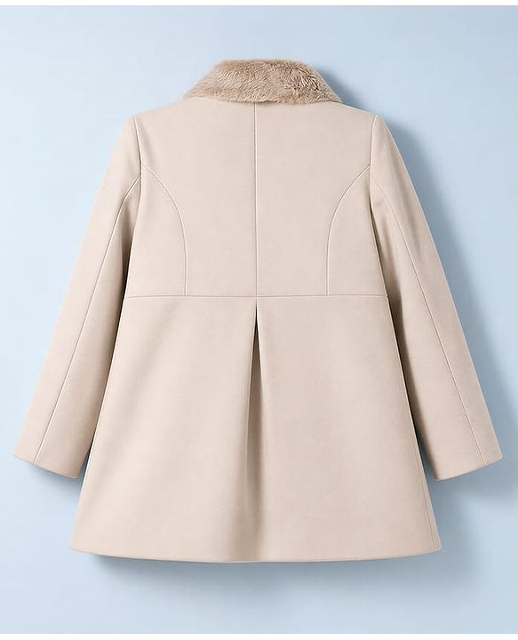 Babyhug Woven Trench Coat with Full Sleeves and Bow Detail - Pink