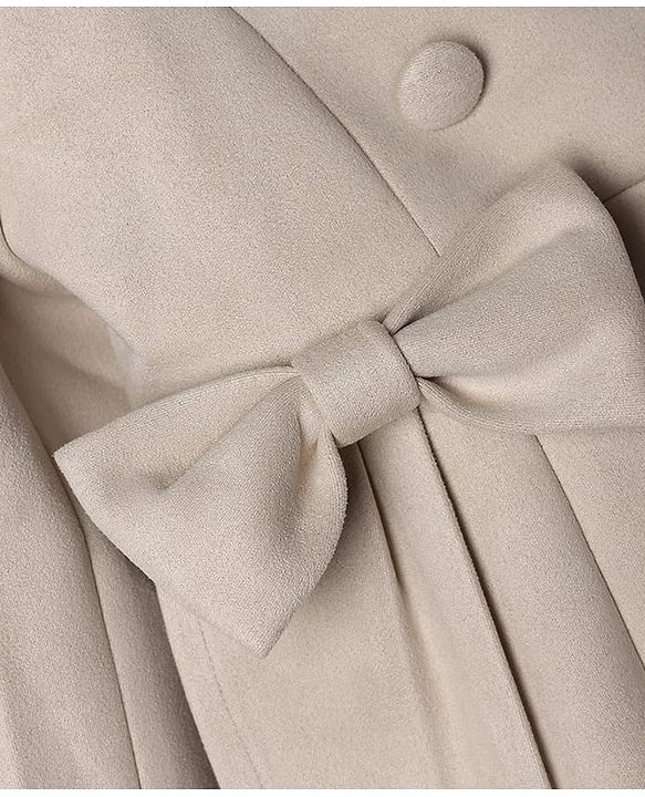 Babyhug Woven Trench Coat with Full Sleeves and Bow Detail - Pink