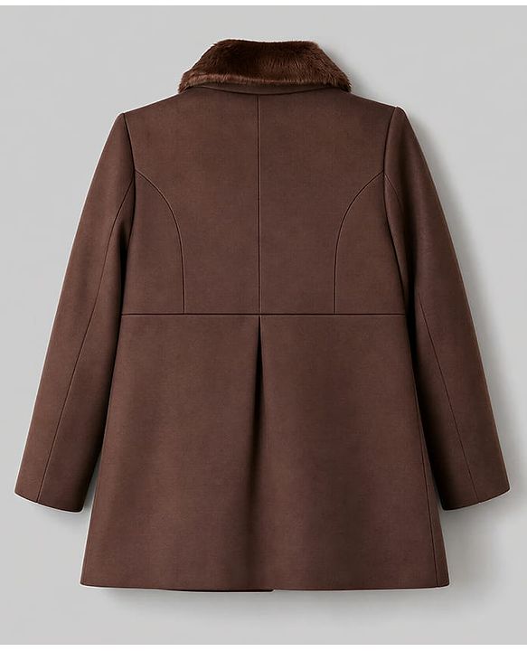 Babyhug Woven Trench Coat with Full Sleeves and Bow Detail - Brown