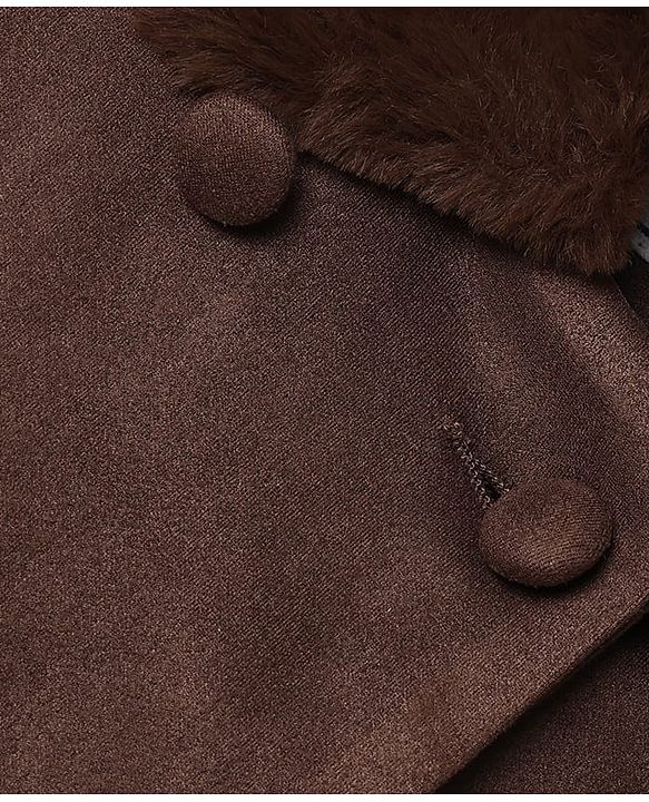 Babyhug Woven Trench Coat with Full Sleeves and Bow Detail - Brown