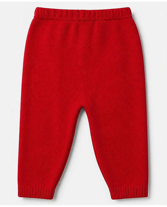 Babyhug Knit Full Sleeves Sweater Set With I Love Mom Design - Red
