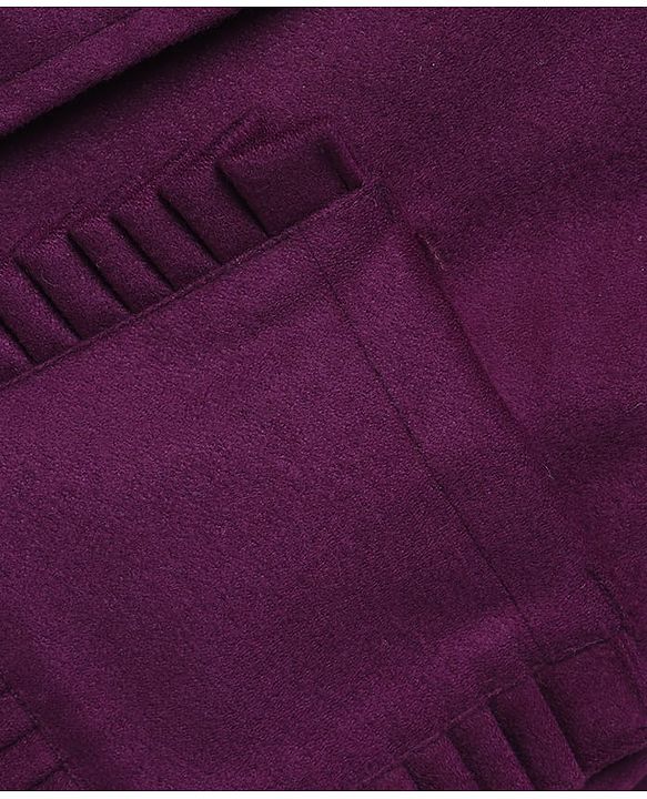 Babyhug Woven A-Line Hoodie with Full Sleeves and Fur Lining - Purple