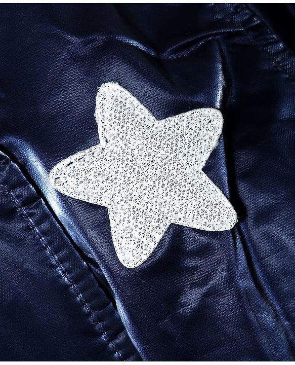 Babyhug Woven Hooded Jacket with Full Sleeves and Star Patch in Navy Blue for 2-3 Years