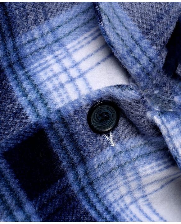 Babyhug Woven Coat with Full Sleeves and Checks Print - Light Blue
