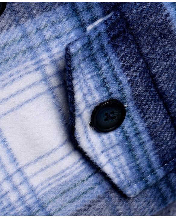 Babyhug Woven Coat with Full Sleeves and Checks Print - Light Blue
