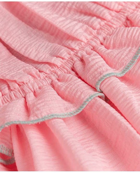 Babyhug Woven Sleeveless Solid Frock - Pink