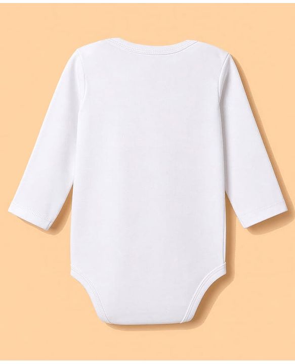 Babyhug 100% Cotton Knit Full Sleeves Striped & Printed Onesies Pack of 3 - Navy Blue & White