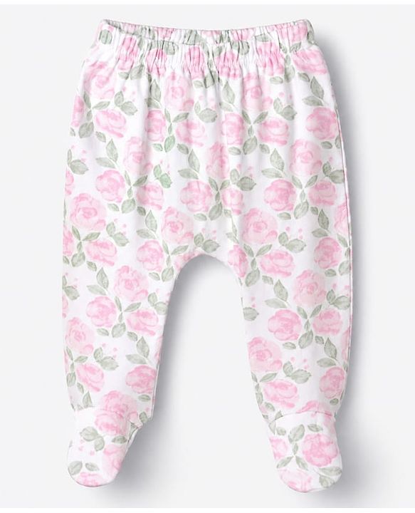 Babyhug 100% Cotton Interlock Knit Full Sleeves Onesies with Leggings & Cap With Floral Print - Pink