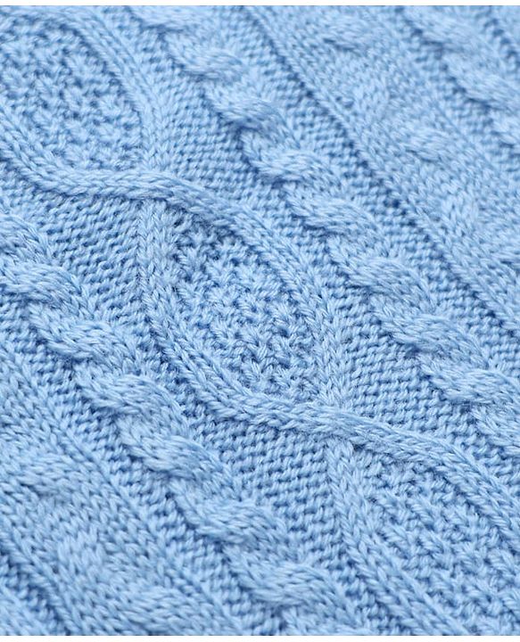 Babyhug Knit Full Sleeves Pullovers With Cable Knit Design - Ivory