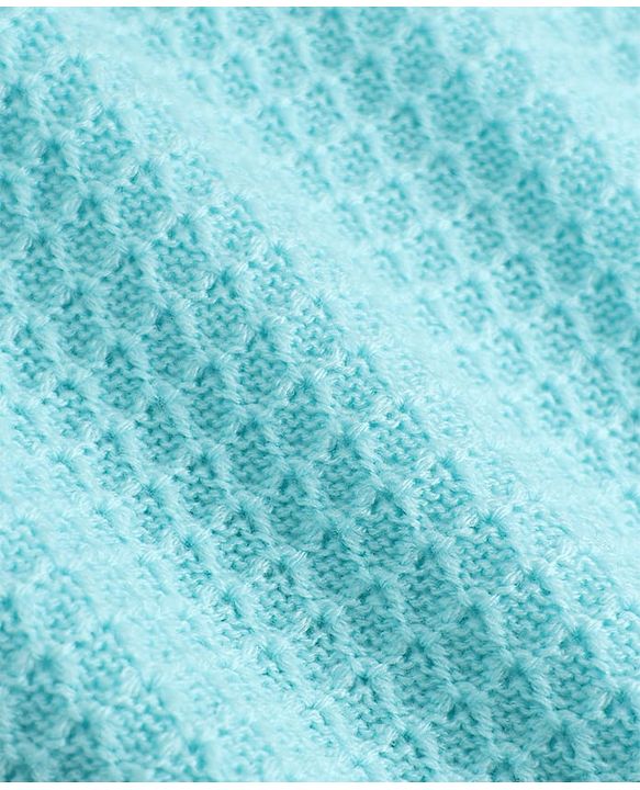 Babyhug Knit Full Sleeves Textured Sweater Set - Teal Blue