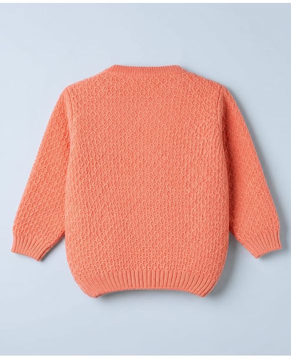 Babyhug Knit Full Sleeves Textured Sweater Set - Teal Blue