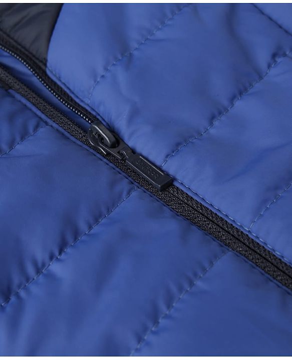 Babyhug Woven Full Sleeves Hooded Padded Quilted Winter Jacket - Light/Sky Blue
