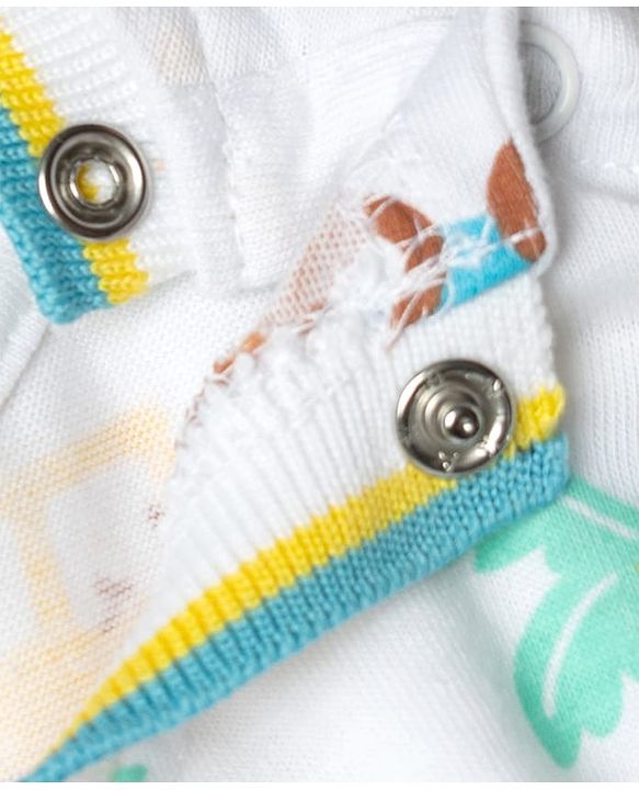 Babyhug Single Jersey Knit Half Sleeves T-Shirt & Shorts Set Car Print - Blue