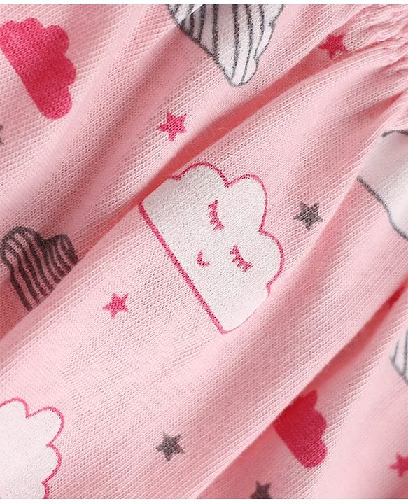 Babyhug 100% Cotton Single Jersey Knit Bloomer With Polka Dot & Floral Print Pack of 3 - Light Pink, Pink & White