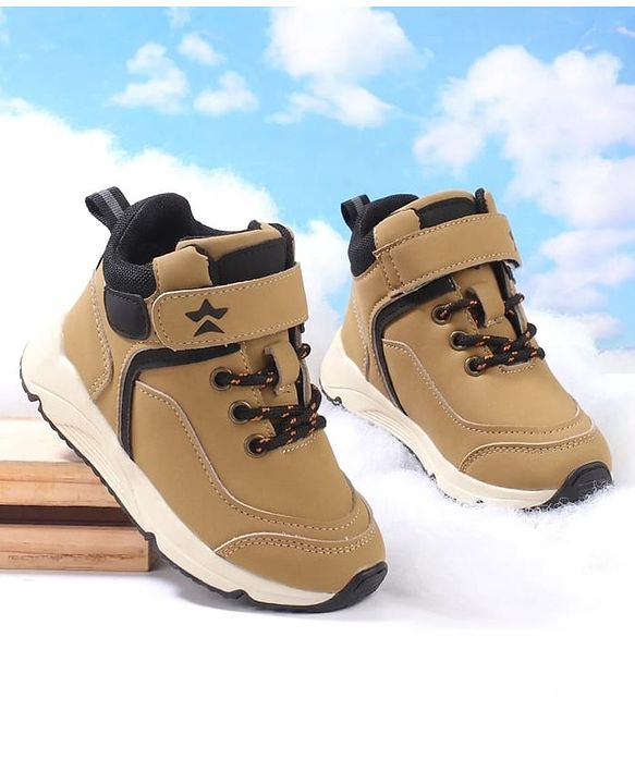 Cute Walk by Babyhug Velcro Closure Solid Winter Shoes - Beige