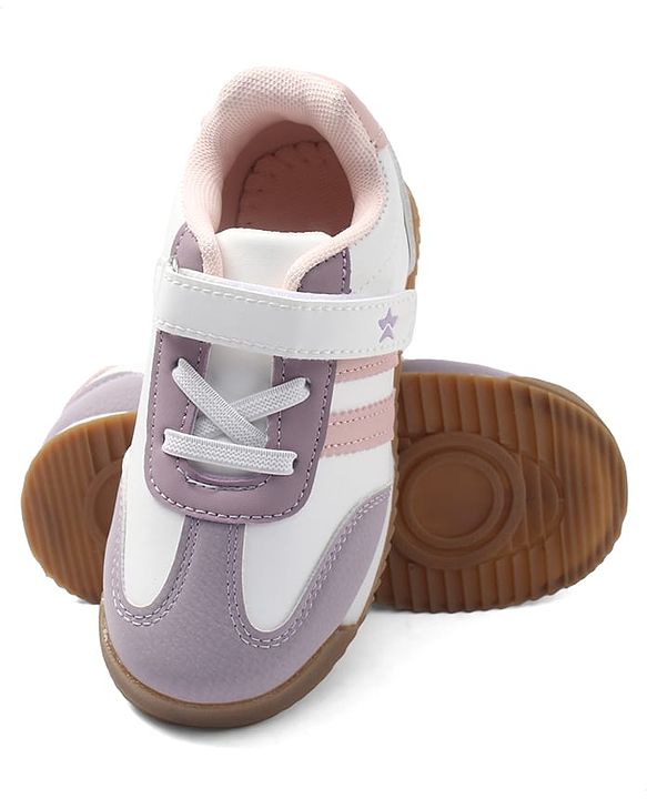 Cute Walk by Babyhug Velcro Closure Sport Shoes With Star Embroidery - Pink