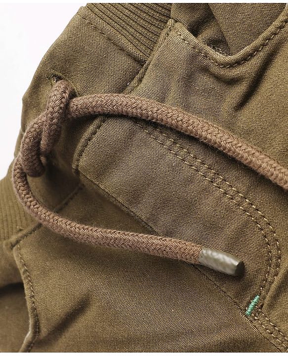 Babyhug Denim Full Length Solid Jeans With Stretch - Olive