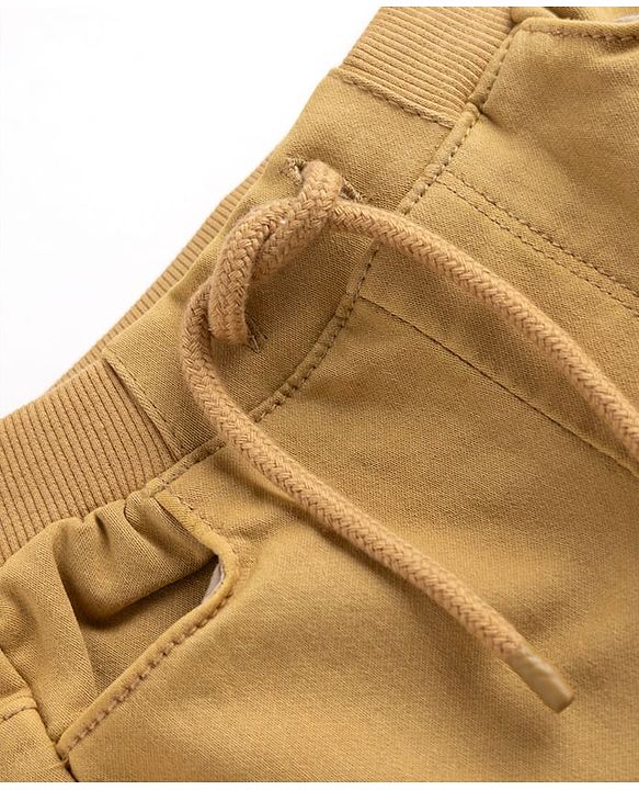 Babyhug Denim Full Length Solid Jeans With Stretch - Olive