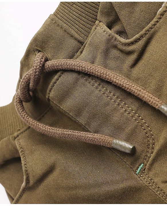Babyhug Denim Full Length Solid Jeans With Stretch - Olive