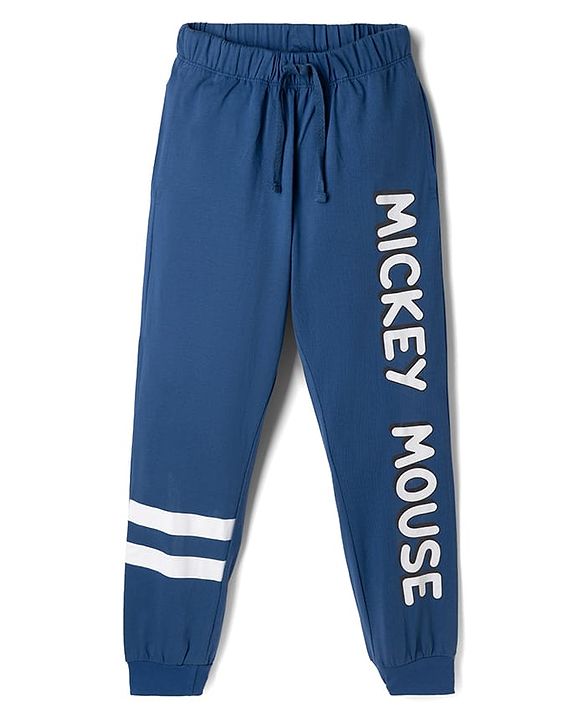 Pine Kids Disney Single Jersey Knit Full Sleeves T-Shirt & Pyjama Night Suit with Mickey Mouse Graphic - Mint