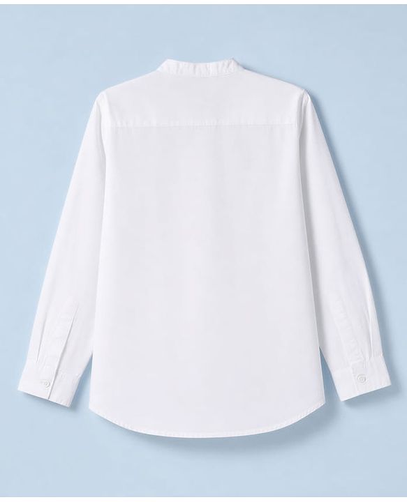 Pine Kids Cotton Woven Solid Shirt with Full Sleeves in White for 4-5 Years
