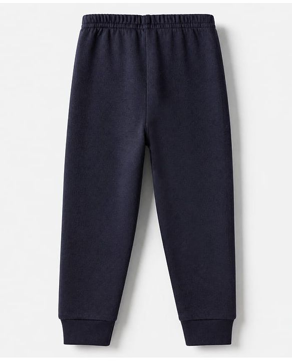 Babyhug Cotton Mix Knit Full Length Thermal Joggers Set Pack of 2 - Red & Navy Blue