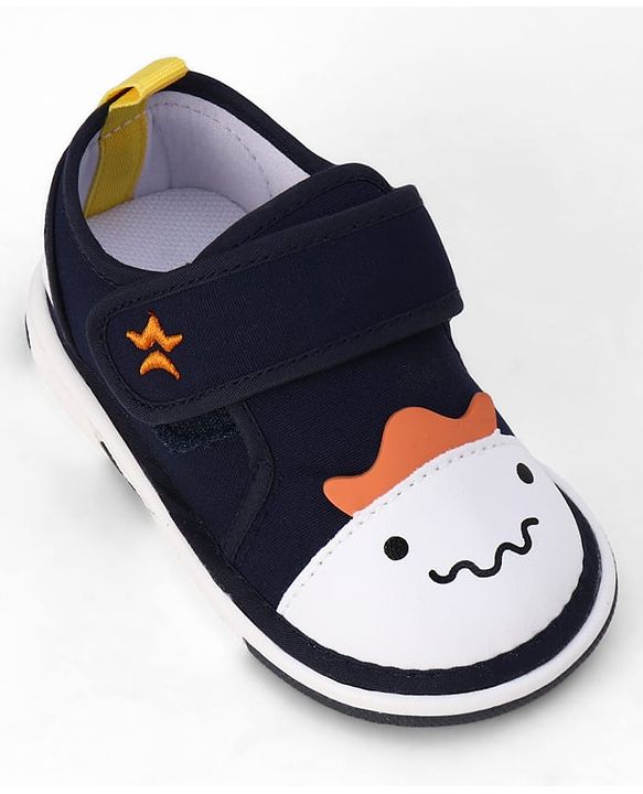 Cute Walk by Babyhug Velcro Closure Animal Face Printed Musical Casual Shoes - Navy Blue