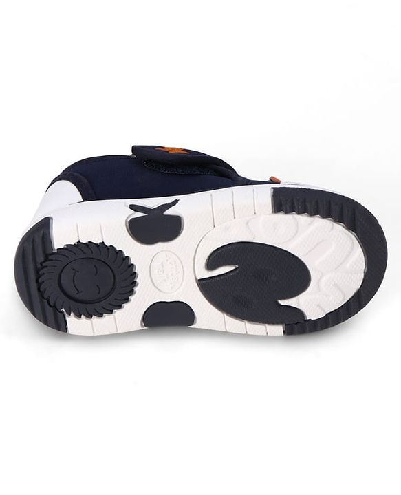 Cute Walk by Babyhug Velcro Closure Animal Face Printed Musical Casual Shoes - Navy Blue