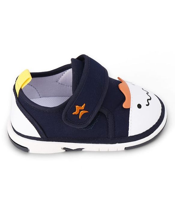 Cute Walk by Babyhug Velcro Closure Animal Face Printed Musical Casual Shoes - Navy Blue